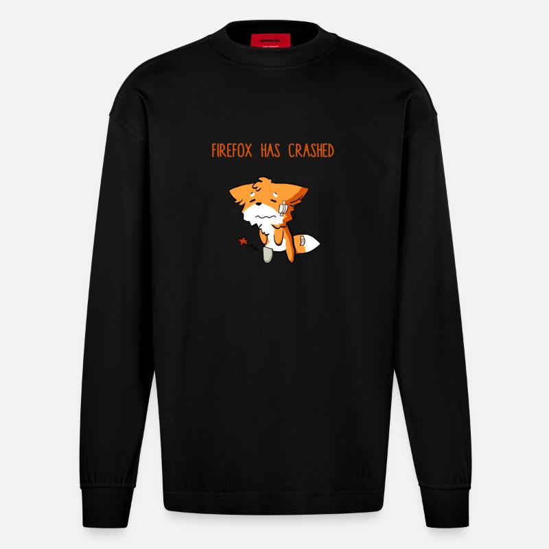 Firefox has crashed - Manches longues bio épais oversize fabriqué en UE - SOLID BLACK