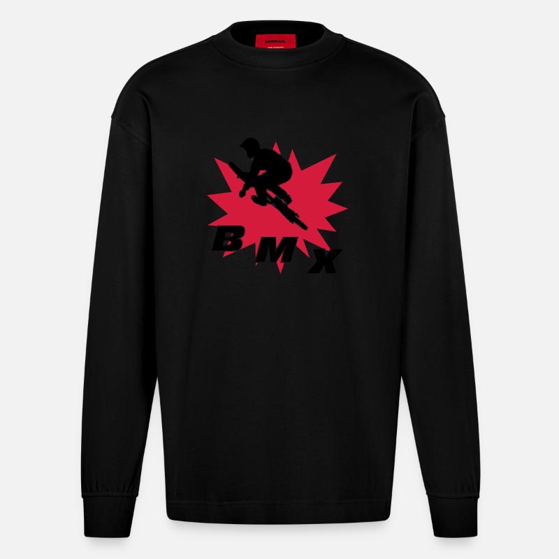 BMX - Heavyweight Oversized Organic Langarmshirt Made in EU - SOLID BLACK