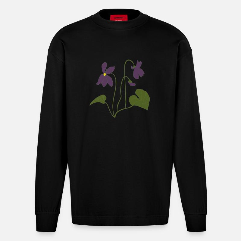 Vailchen - Manches longues bio épais oversize fabriqué en UE - SOLID BLACK
