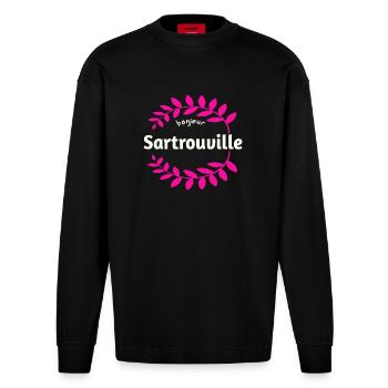 France - Manches longues bio épais oversize fabriqué en UE - SOLID BLACK - Devant