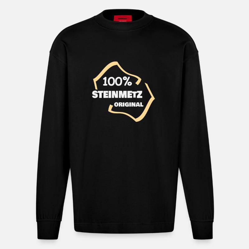 Beruf Steinmetz - Heavyweight Oversized Organic Langarmshirt Made in EU - SOLID BLACK