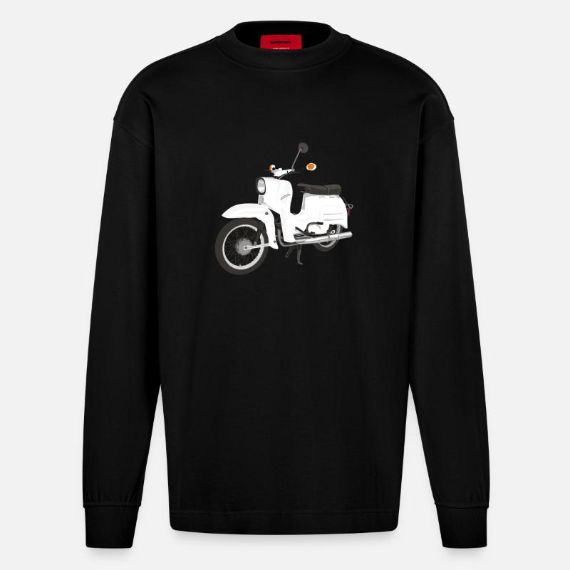 Simson Schwalbe - Heavyweight Oversized Organic Langarmshirt Made in EU - SOLID BLACK