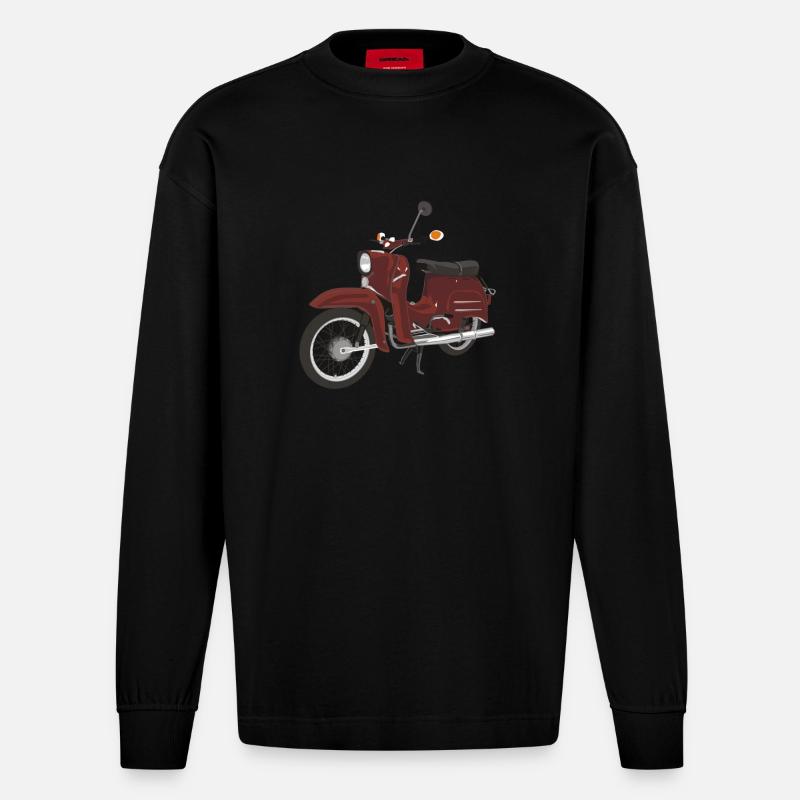 Simson Schwalbe - Heavyweight Oversized Organic Langarmshirt Made in EU - SOLID BLACK