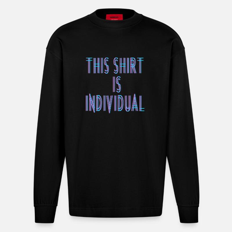 Individuelles Design Fun Spruch - Heavyweight Oversized Organic Langarmshirt Made in EU - SOLID BLACK