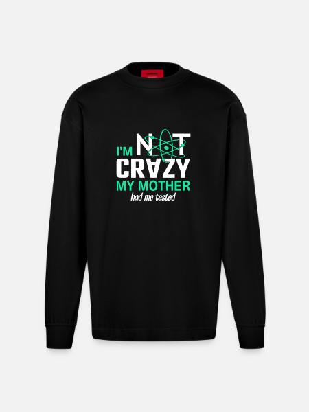 Im not Crazy - Heavyweight Oversized Organic Langarmshirt Made in EU - SOLID BLACK