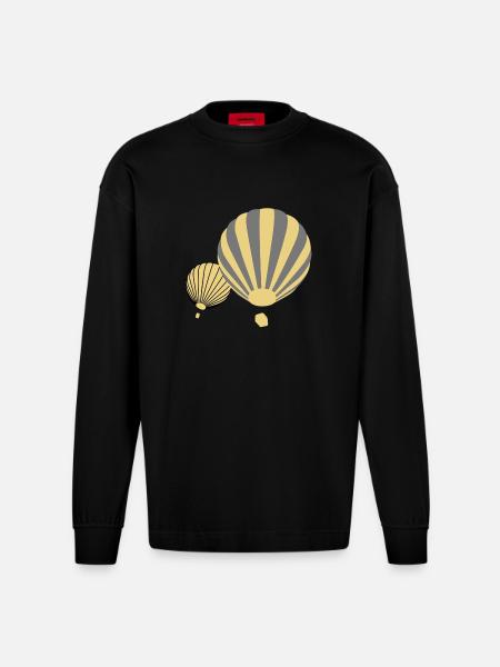 Ballons - Heavyweight Oversized Organic Langarmshirt Made in EU - SOLID BLACK