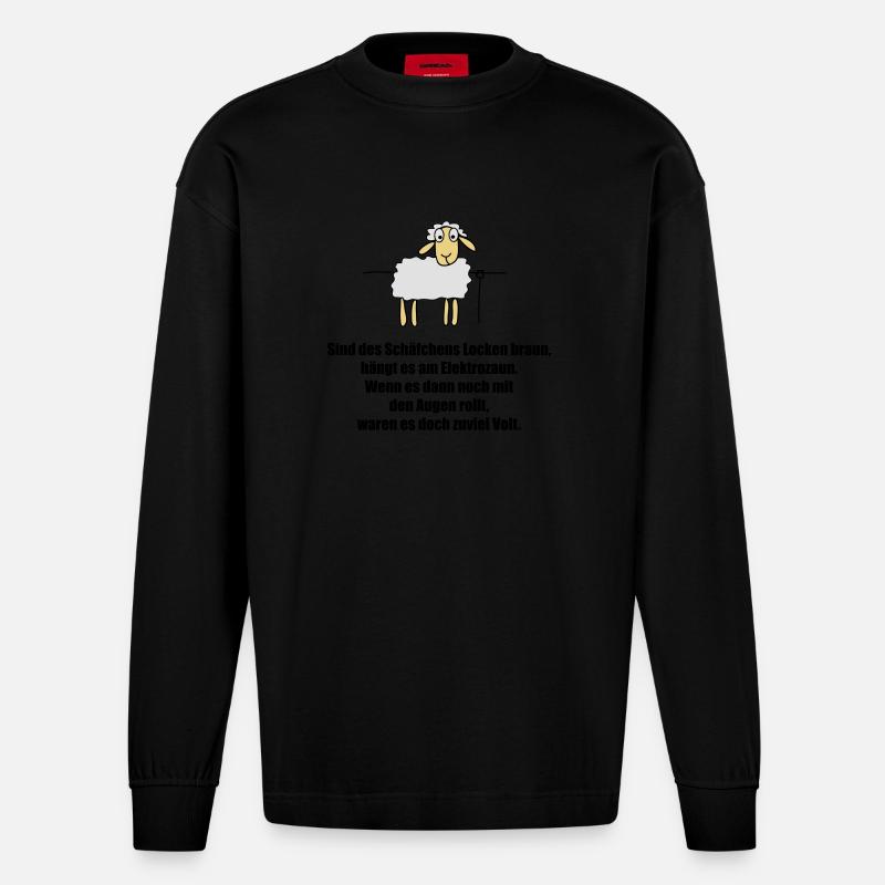 schaefchen - Heavyweight Oversized Organic Langarmshirt Made in EU - SOLID BLACK