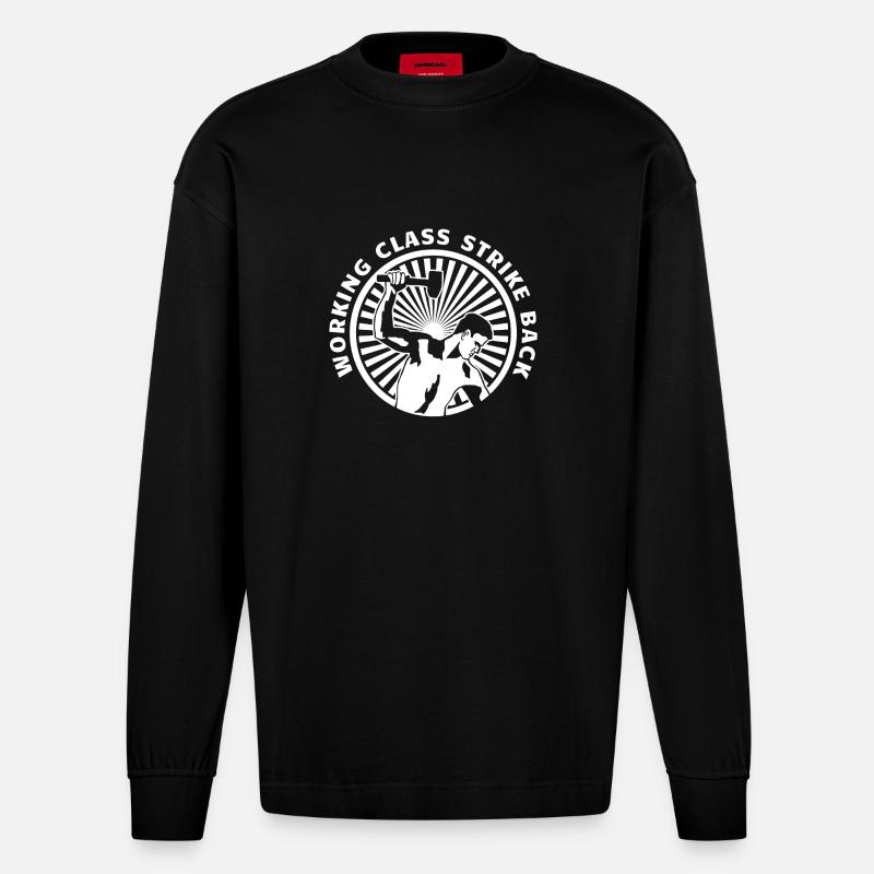 workingclass - Heavyweight Oversized Organic Langarmshirt Made in EU - SOLID BLACK