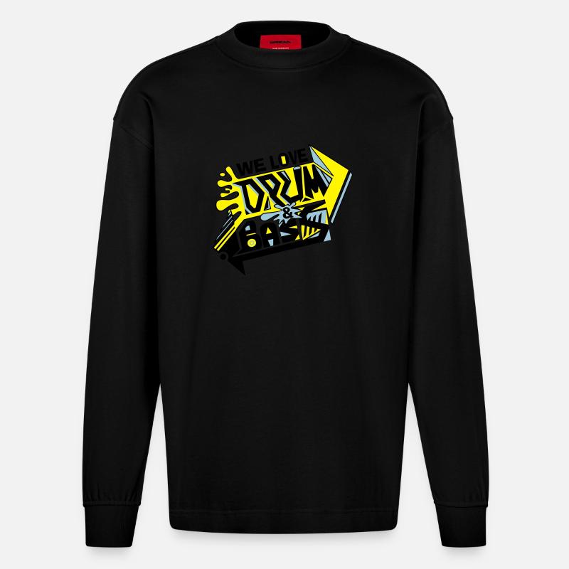 W3L0v3DNBv2(balck) - Heavyweight Oversized Organic Langarmshirt Made in EU - SOLID BLACK