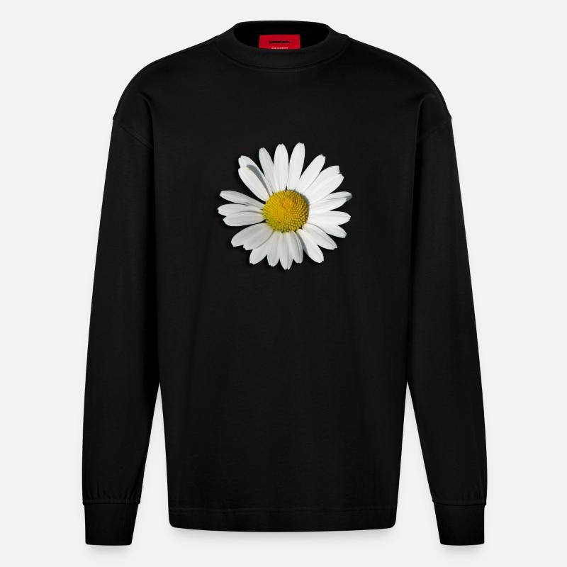 Margerite - Heavyweight Oversized Organic Langarmshirt Made in EU - SOLID BLACK