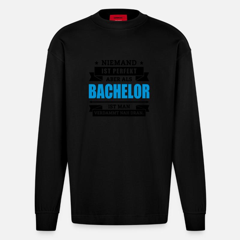 Funshirt Bachelor - Heavyweight Oversized Organic Langarmshirt Made in EU - SOLID BLACK