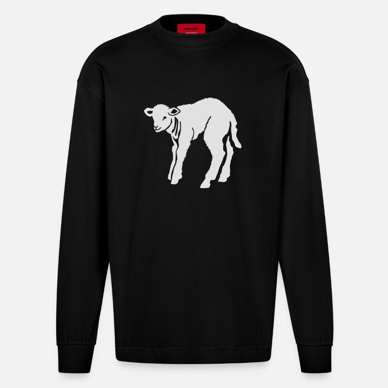 Lamm - Heavyweight Oversized Organic Langarmshirt Made in EU - SOLID BLACK