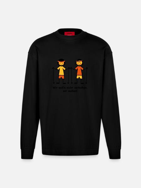 Walking II - Heavyweight Oversized Organic Langarmshirt Made in EU - SOLID BLACK
