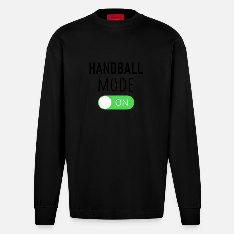 Mode handball aaa activé - Manches longues bio épais oversize fabriqué en UE - SOLID BLACK