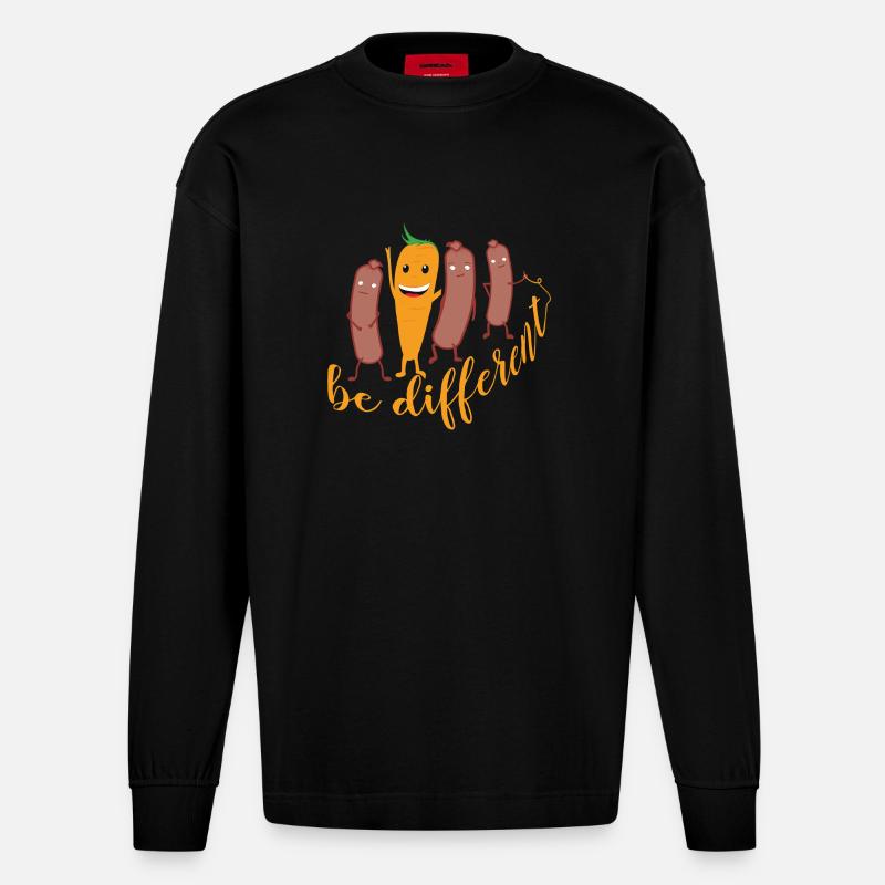 Karotte be different - Heavyweight Oversized Organic Langarmshirt Made in EU - SOLID BLACK