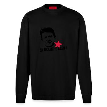 On ne lâche rien - Manches longues bio épais oversize fabriqué en UE - SOLID BLACK - Devant