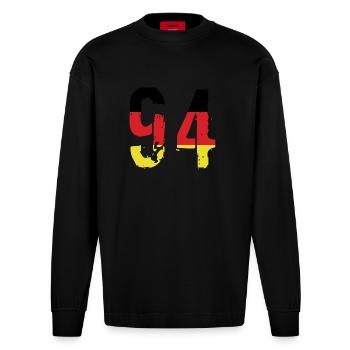 Maillot 94 Numéro Allemagne - Manches longues bio épais oversize fabriqué en UE - SOLID BLACK - Devant