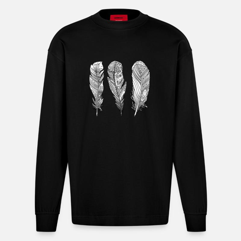 Feder - Heavyweight Oversized Organic Langarmshirt Made in EU - SOLID BLACK