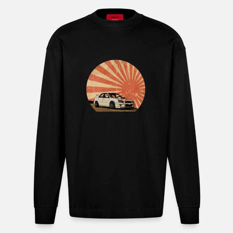 Blobeye Sun - Heavyweight Oversized Organic Langarmshirt Made in EU - SOLID BLACK