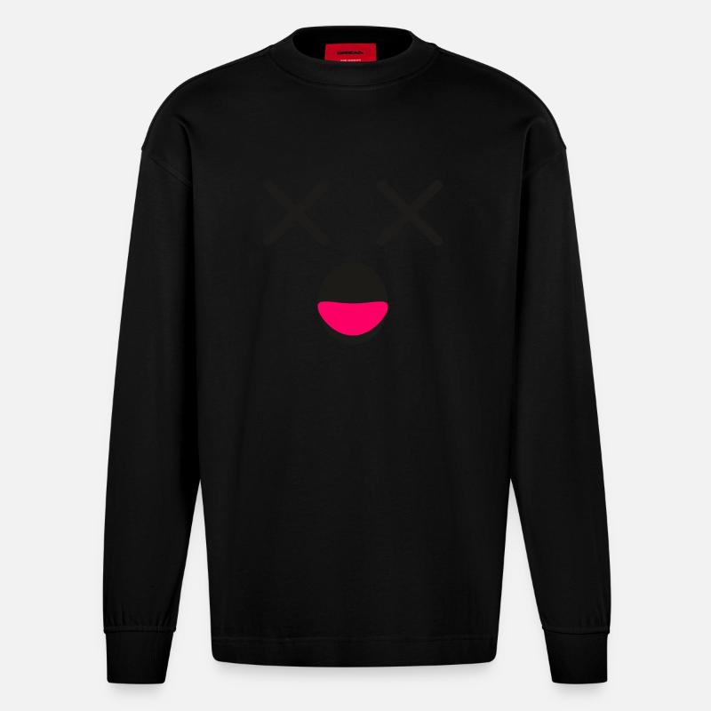 Visual expression - Heavyweight Oversized Organic Longsleeve Shirt Made in EU - SOLID BLACK