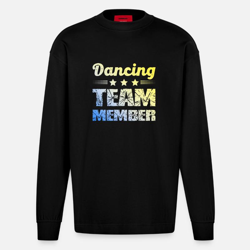 Dancing Team - Heavyweight Oversized Organic Langarmshirt Made in EU - SOLID BLACK