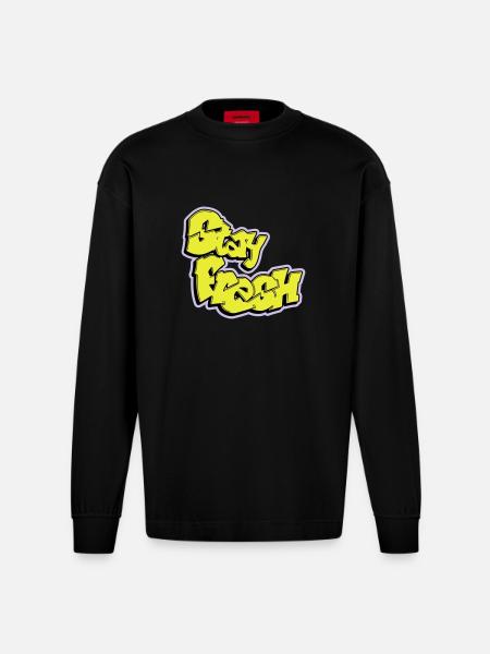 Stay Fresh - Heavyweight Oversized Organic Longsleeve Shirt Made in EU - SOLID BLACK