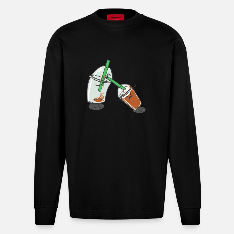 Milkshakes - Heavyweight Oversized Organic Langarmshirt Made in EU - SOLID BLACK