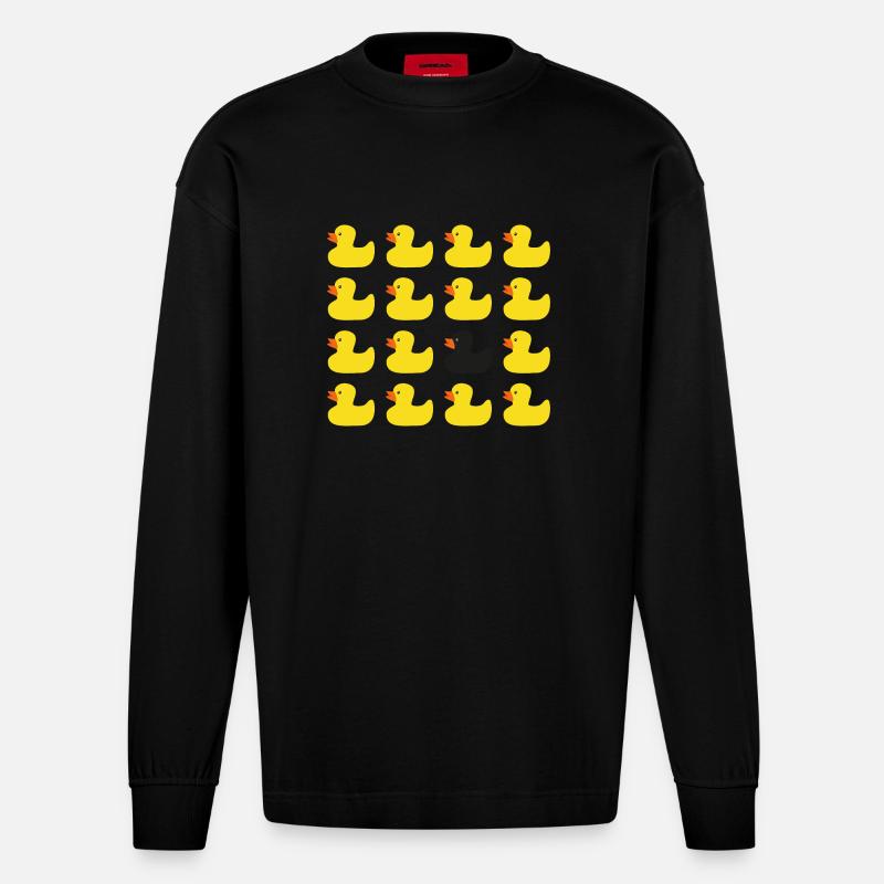 Gummiente - Heavyweight Oversized Organic Langarmshirt Made in EU - SOLID BLACK