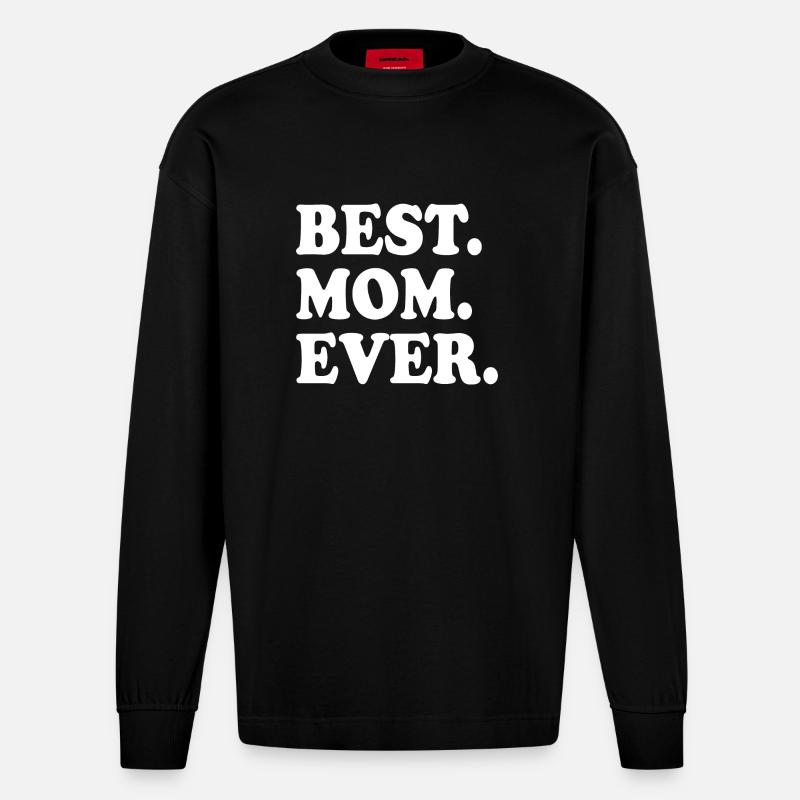 Best mom ever - Manches longues bio épais oversize fabriqué en UE - SOLID BLACK
