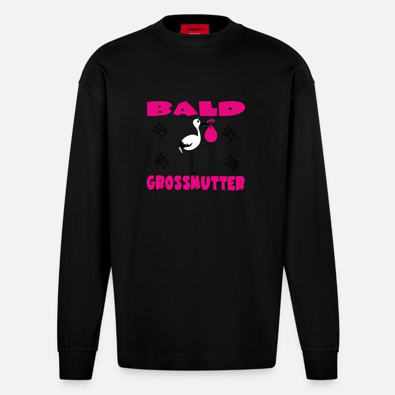 KAHLE GROSSMUTTER - Heavyweight Oversized Organic Langarmshirt Made in EU - SOLID BLACK