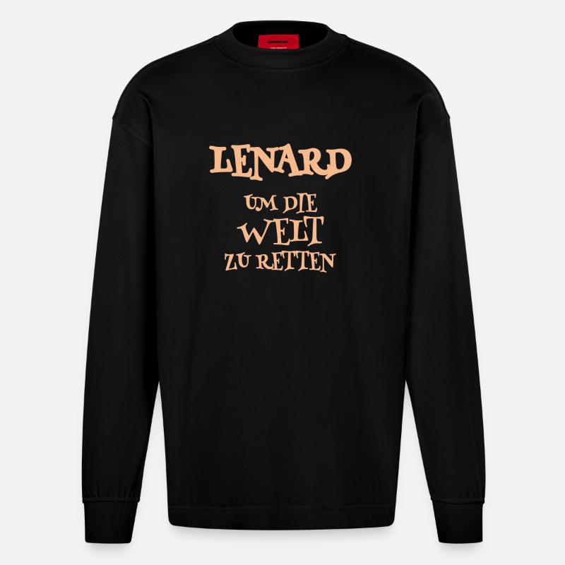 Helfer Lenard - Heavyweight Oversized Organic Langarmshirt Made in EU - SOLID BLACK