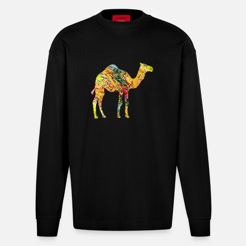 Kamel - Heavyweight Oversized Organic Langarmshirt Made in EU - SOLID BLACK