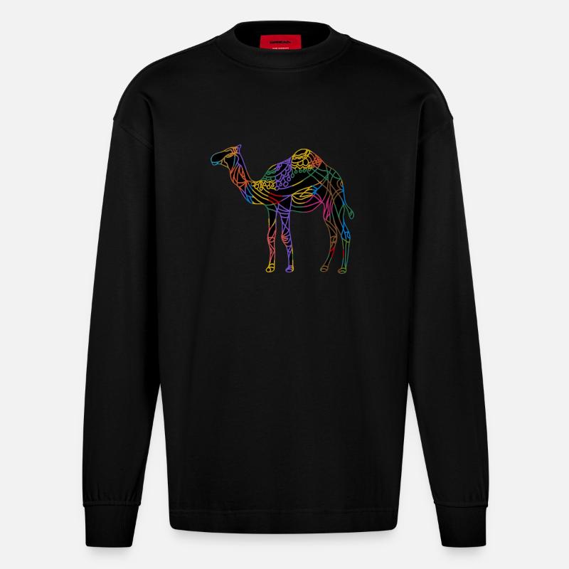 Kamel - Heavyweight Oversized Organic Langarmshirt Made in EU - SOLID BLACK