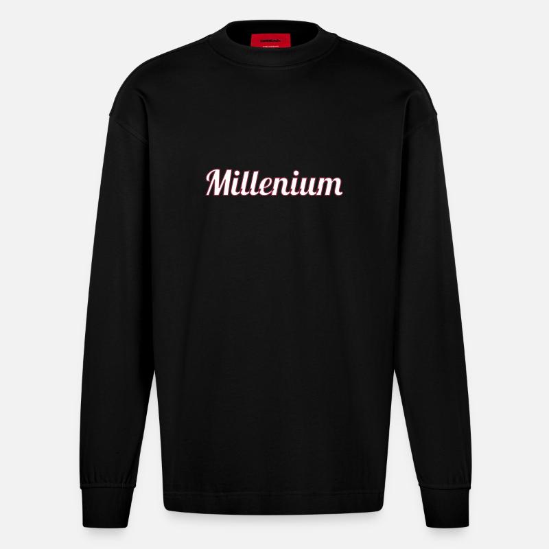 Millenium - Manches longues bio épais oversize fabriqué en UE - SOLID BLACK