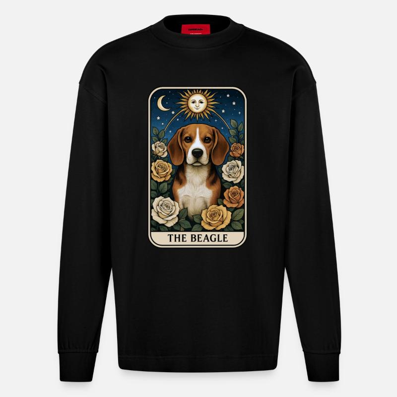 Beagle - Heavyweight Oversized Organic Langarmshirt Made in EU - SOLID BLACK