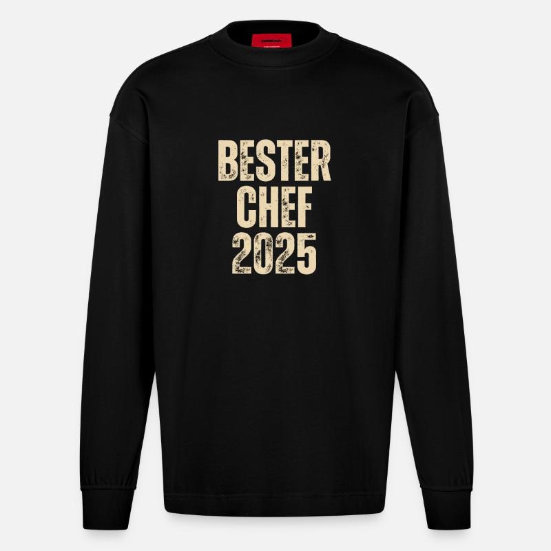 BESTER CHEF 2025 - Heavyweight Oversized Organic Langarmshirt Made in EU - SOLID BLACK