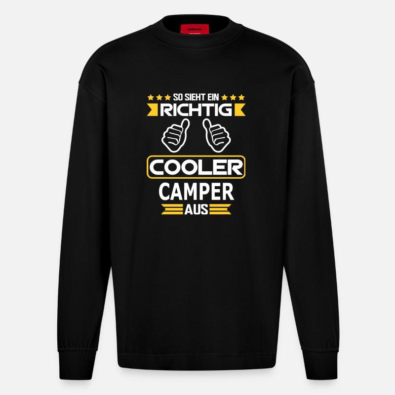 CAMPER - Heavyweight Oversized Organic Langarmshirt Made in EU - SOLID BLACK