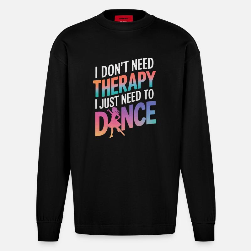 Dansant Danseurs Dansant - Manches longues bio épais oversize fabriqué en UE - SOLID BLACK