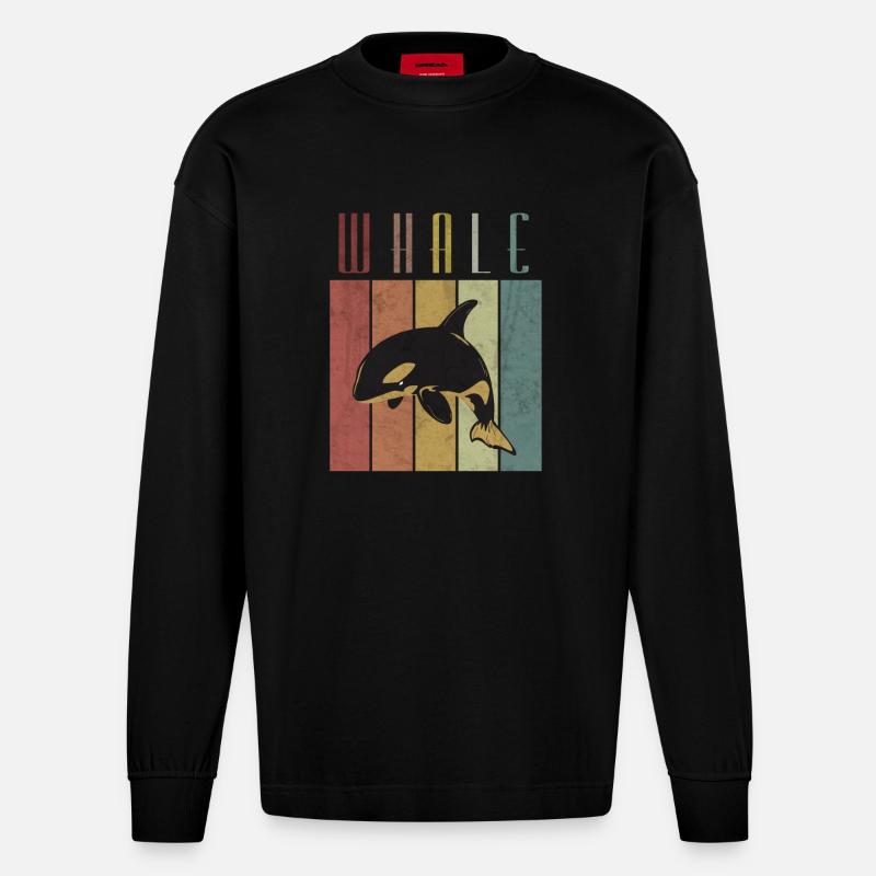 Wal - Heavyweight Oversized Organic Langarmshirt Made in EU - SOLID BLACK
