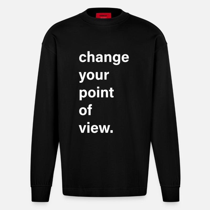 Changez de point de vue - Manches longues bio épais oversize fabriqué en UE - SOLID BLACK