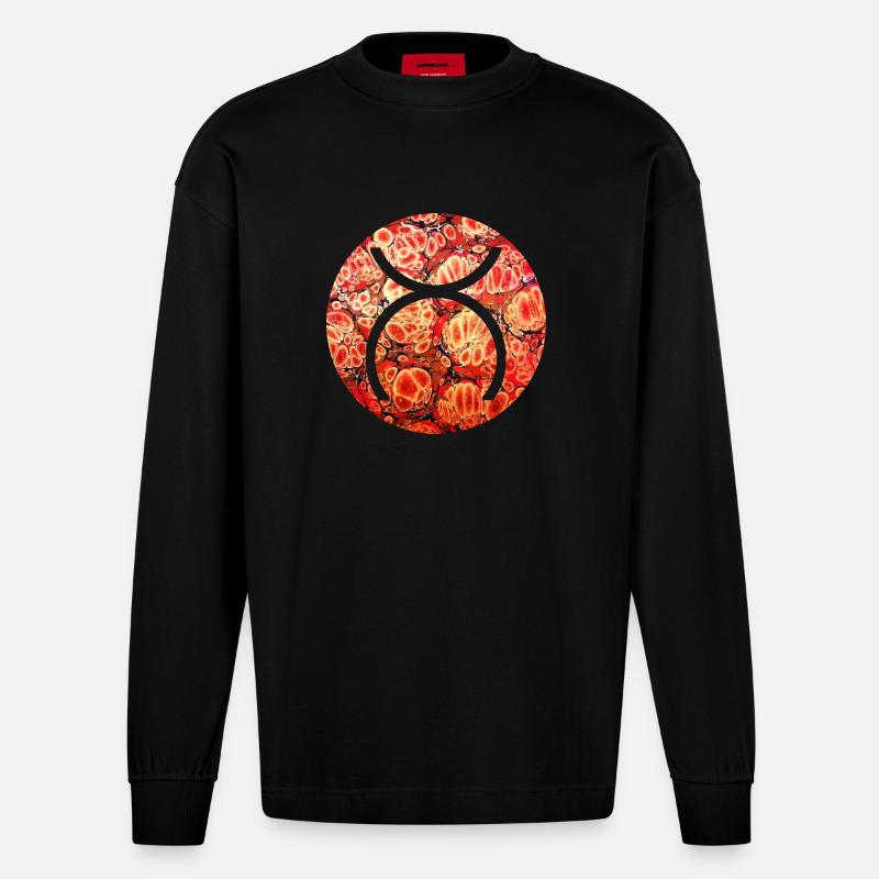 cernunnos pan e 222 - Heavyweight Oversized Organic Langarmshirt Made in EU - SOLID BLACK