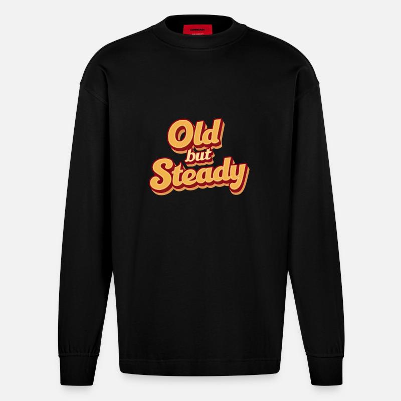 Alt, aber beständig - Heavyweight Oversized Organic Langarmshirt Made in EU - SOLID BLACK
