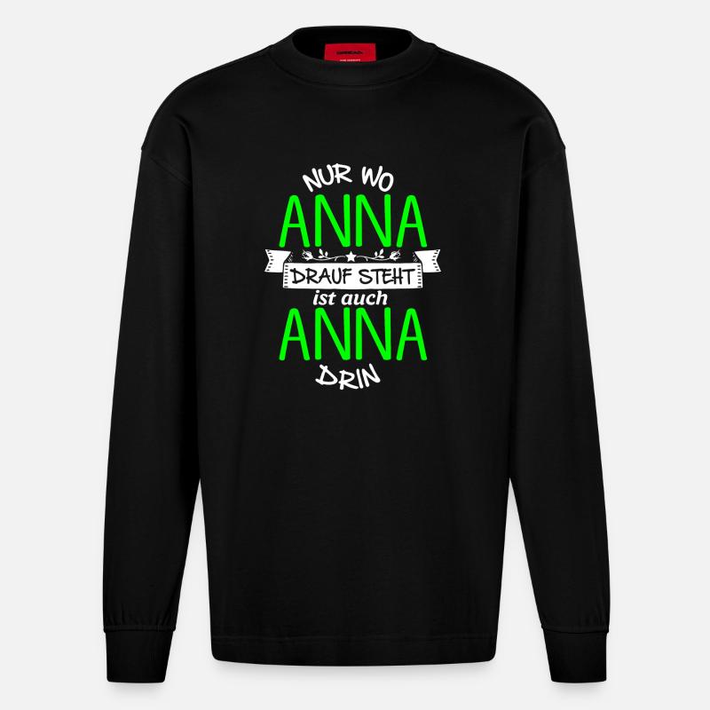 ANNA die Echte - Heavyweight Oversized Organic Langarmshirt Made in EU - SOLID BLACK