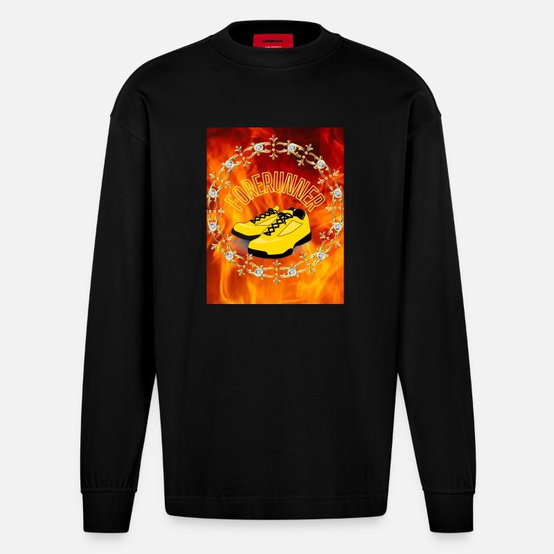 Vorläufer - Heavyweight Oversized Organic Langarmshirt Made in EU - SOLID BLACK