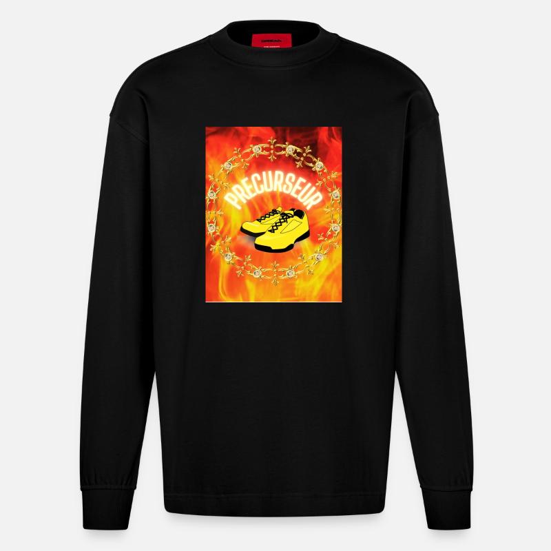Vorläufer - Heavyweight Oversized Organic Langarmshirt Made in EU - SOLID BLACK