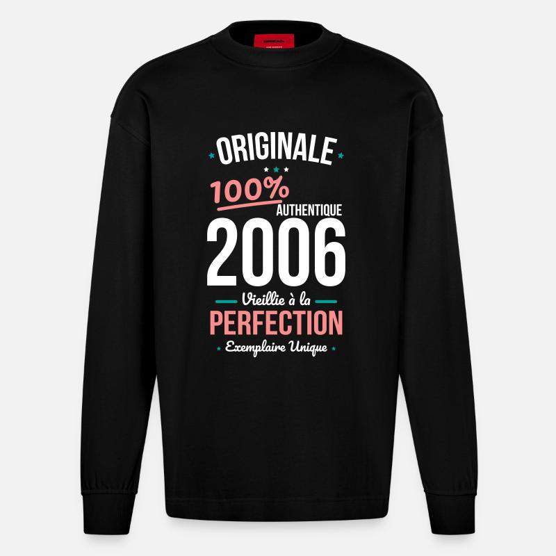 2006 – Original – Einzigartiges Exemplar - Heavyweight Oversized Organic Langarmshirt Made in EU - SOLID BLACK