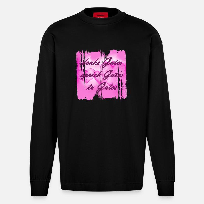 Pensez bien 1 - Manches longues bio épais oversize fabriqué en UE - SOLID BLACK