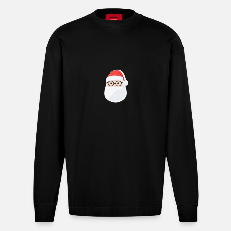 Weihnachtsmann - Illustration - Heavyweight Oversized Organic Langarmshirt Made in EU - SOLID BLACK