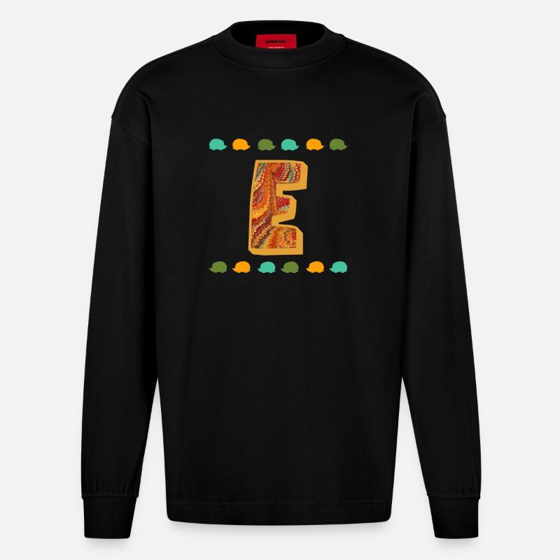 Hérisson E 22 E - Manches longues bio épais oversize fabriqué en UE - SOLID BLACK