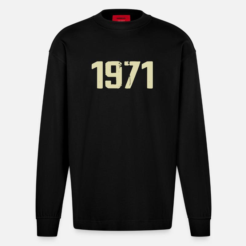 Jubilee 1971 - Heavyweight Oversized Organic Longsleeve Shirt Made in EU - SOLID BLACK